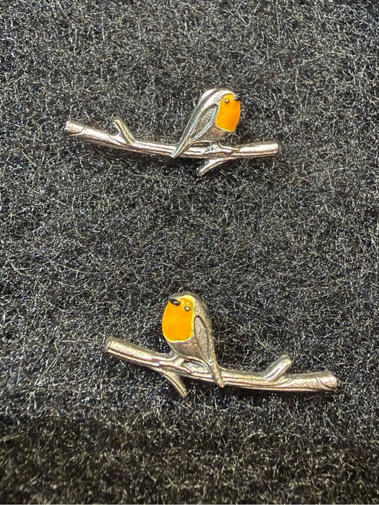 Jewelry - Silver Bird-on-Branch Earrings